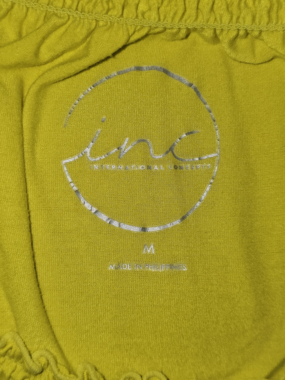 INC International Concepts Bright Yellow Smocked Puff Sleeve Crop Top - Picture 10 of 13
